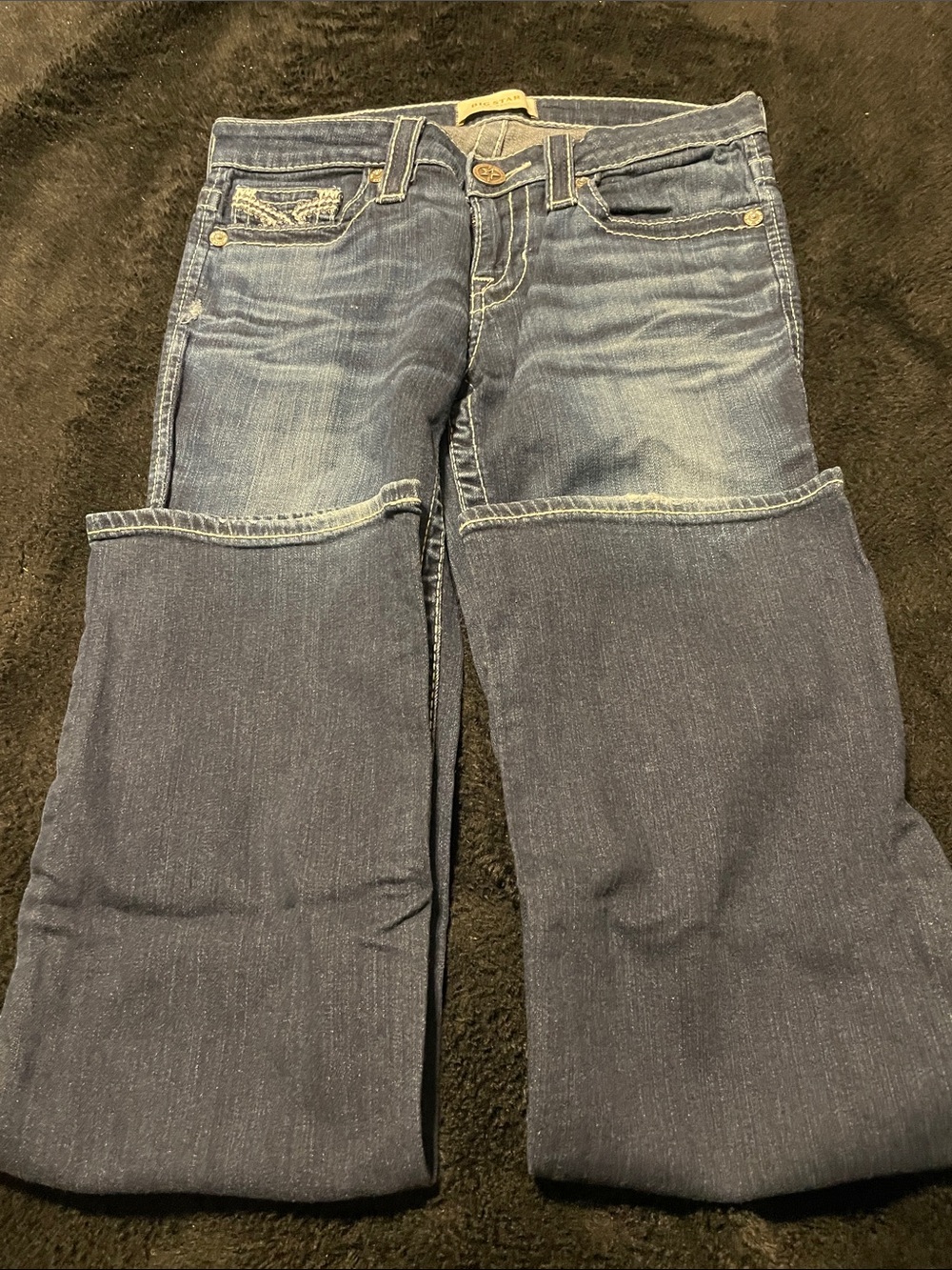 Big Star Two-Tone Blue Flare Jeans